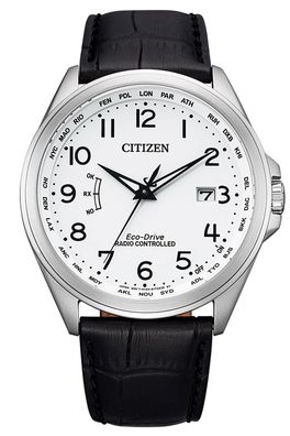Citizen Eco-Drive Funk-Solaruhr für Herren mit Lederband CB0250-17A