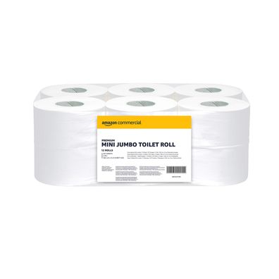 AmazonCommercial Mini-Jumbo-Toilettenpapier 2-lagig 11 Rollen 557 Blatt