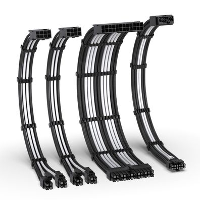 EZDIY-FAB 12VHPWR Verlängerungskit 1x 24Pin 2x EPS 1x 12 + 4Pin Schwarz Weiß
