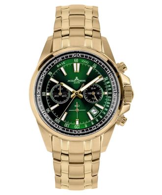 Jacques Lemans Herren-Chronograph Liverpool Goldfarben/Grün 1-2117ZK