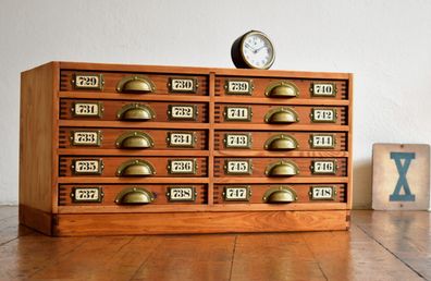 Schubladenschrank Antik Apothekerschrank Alt Vintage Schmuck Uhrmacher Loft Bauhaus