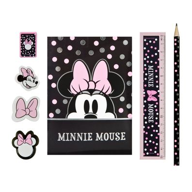 Disney Minnie Mouse Federmäppchen Kinder 7 teilig gefüllt für Schule Lernen und