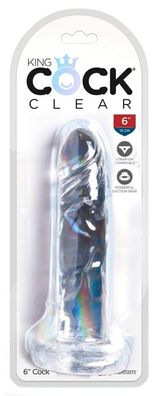 King Cock Clear, Durchsichtiger Naturdildo, Saugfuß, Strap-on-kompatibel