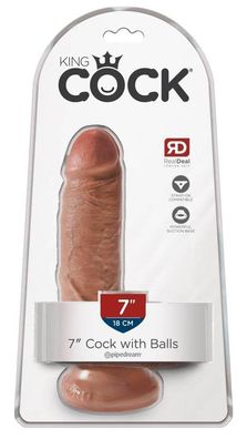 King Cock Naturdildo 17,8 cm - Realistischer Dildo Tan