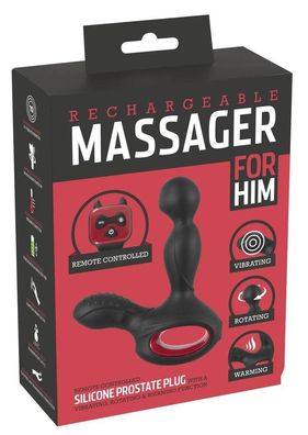 You2Toys Prostatavibrator - 10 Vibrationsmodi, 3 Rotationsstufen Schwarz/Rot