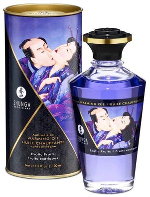 Shunga Aphrodisiac Warming Oil - Blazing Cherry (100ml) Exotic Fruits (100 ml)
