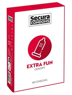 Secura Extra Fun - Transparente Kondome mit Noppen 48 Stück