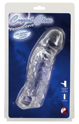 Crystal Clear Penis Sleeve mit Hodenring, transparent, 5 cm