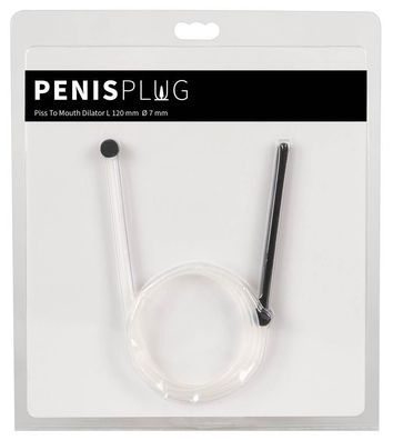 PenisPlug Natursekt-Dilator, 75cm Schlauch, Schwarz/Transparent