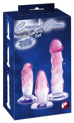 Crystal Clear Anal Training Set, 3-teilig, Pink/Transparent