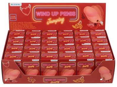 Partypenis Hüpfspielzeug Wind-Up Willie 24er Pack