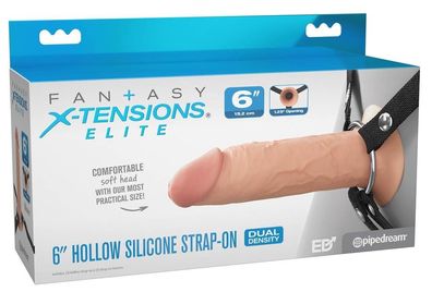 Fantasy X-tensions Elite 6" Hollow Strap-on, Dual Density, größenverstellbar