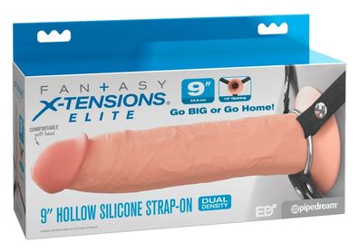 Fantasy X-Tensions Elite 9" Hollow Strap-On Dual, Dual Density