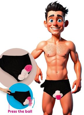 FunWear Aufblasbarer Plüsch-Penis-Slip Unisex Hautfarben Hell Einheitsgröße