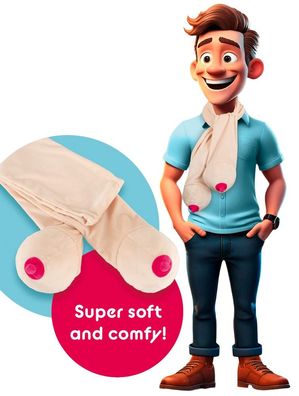 FunWear Busen-Schal Nude mit pinkfarbenen Plüschnippeln