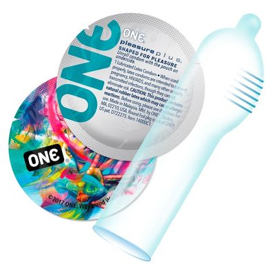 ONE Pleasure Plus 12er transparente Kondome, 180 mm, vegan