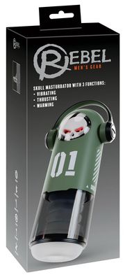 Rebel Skull Masturbator 3F Grün – Vibrations- & Stoßmassage mit Wärmefunktion