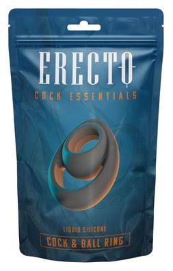 Erecto Cock & Ball Ring schwarz aus Liquid-Silikon, dehnbar, 6,8 cm