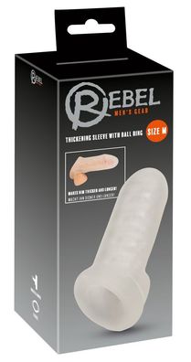 Rebel Thickening Sleeve mit Hodenring transparent M