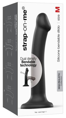 strap-on-me Semi-Real. Dildo M Schwarz 18 cm Dual Density Silikon