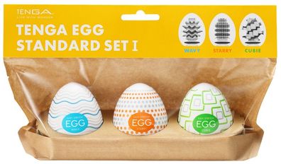 TENGA Egg Standard 3er Set weiß, Einmal-Masturbatoren