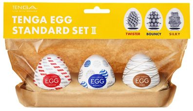 TENGA Egg Standard Set 3er Weiß Einmal-Masturbatoren mit Gleitgel