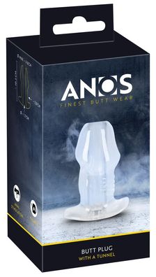ANOS Butt Plug mit Tunnel transparent 10,2 cm
