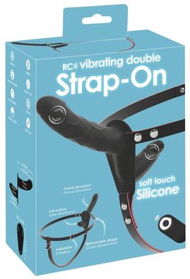 You2Toys RC Vibrating Double Strap-On Schwarz