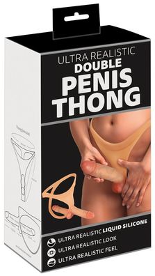 You2Toys Ultra Realistic Double Penis Thong – hautfarben hell (15,5 cm)