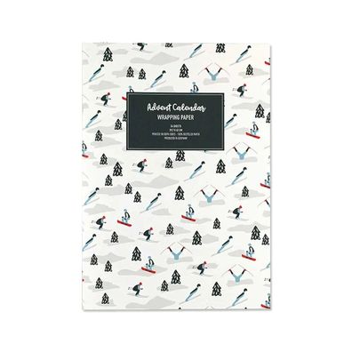Ava & Yves Adventskalender Geschenkpapier Ski 24 Bögen
