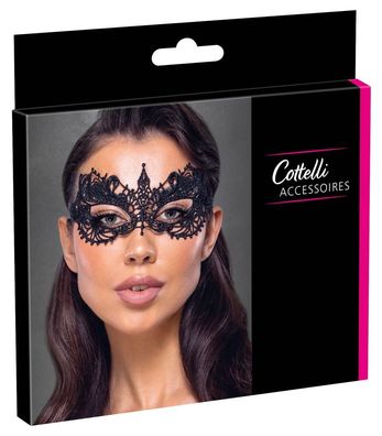 Cottelli Accessoires Spitzen Augenmaske in Schwarz
