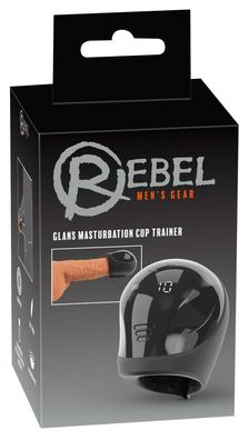 Rebel Glans Masturbation Cup Trainer, Vibrator, 10 Modi, Schwarz