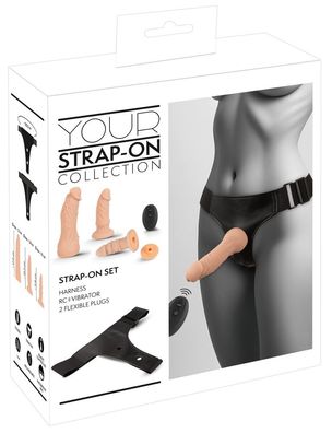 You2Toys Strap-On-Set, 4-teilig, Silikon, Schwarz, verstellbar
