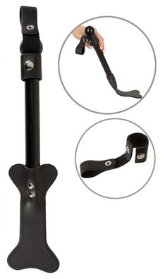 ZADO Leder-Paddel Hundeknochen 38 cm schwarz