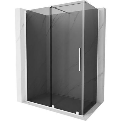 Mexen Velar Duschkabine 140x80 cm Schiebetür Graphit/Weiß Hartglas 8mm