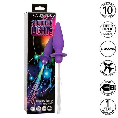 Calexotics Southern Lights leuchtender Analplug mit Vibration, Lila