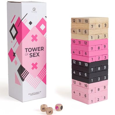 Secretplay 100% Games Tower of Sex Holzspiel mit Aufgaben