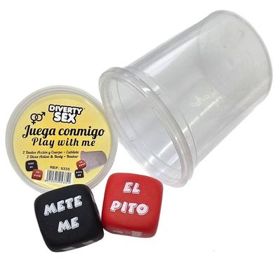 Diablo Picante Erotik-Würfelspiel Verb + Körperteil mit Becher