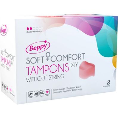 Beppy Soft-Comfort Tampons ohne Faden 8 Stück für Sport, Schwimmen und Sex