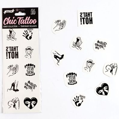 Secretplay temporäre Tattoos Set Kinky Collection 10 Motive