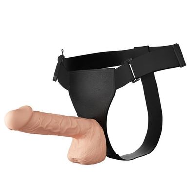 Baile Harness Collection Strap-On-Geschirr mit Vibrationsdildo 26 cm natur