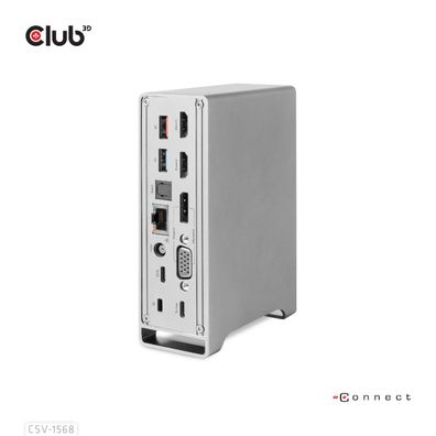 CLUB3D Universal Docking station Metal casing 1x USB Gen2 Type-C (data) 2x USB Gen2 T