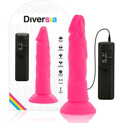 Diversia Flexibler Dildo mit Vibration und Fernbedienung 21 cm rosa