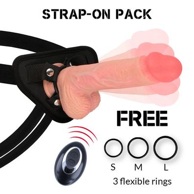 Rock Army Harness mit Flüssigsilikon-Vibrator Apache Fernbedienung 20,5 cm