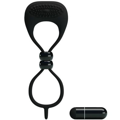FOR HIM Doppelring für Penis und Hoden mit Vibration, schwarz