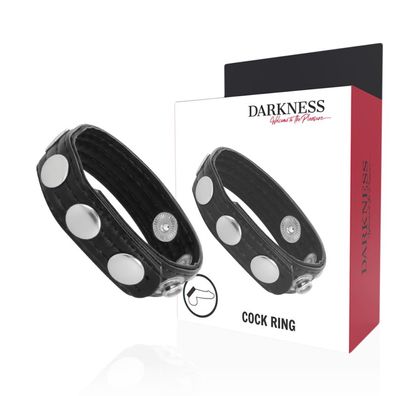 Darkness Sensations Leder-Erektionsring verstellbar mit 5 Einstellungen