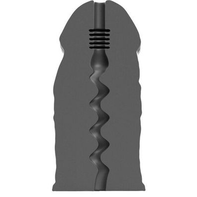 ALL Black Masturbator E-boy mit Zickzack-Struktur, 17 cm