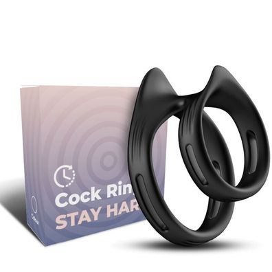 Armony FOR HIM Doppel-Penisring aus Silikon, schwarz, wasserdicht