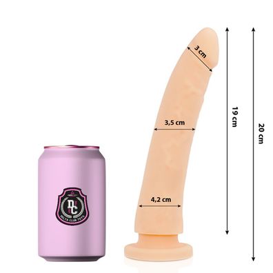 Deltaclub Natürlicher Silikon-Dildo medizinisches Silikon 20 cm x 4 cm