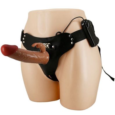 Harness Collection Pretty Love Strap-On Set mit Vibrationsdildo braun